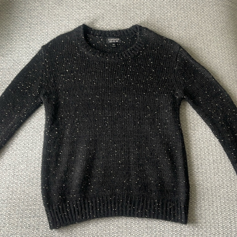 Top Shop Sweater Black Knit Sweater